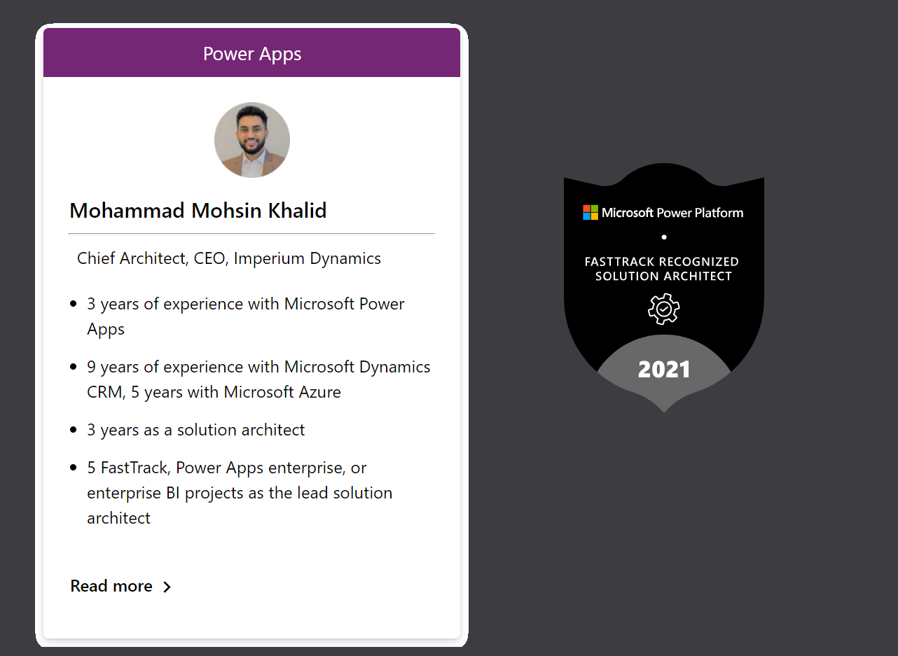 Microsoft Power Platform Recognized Architect