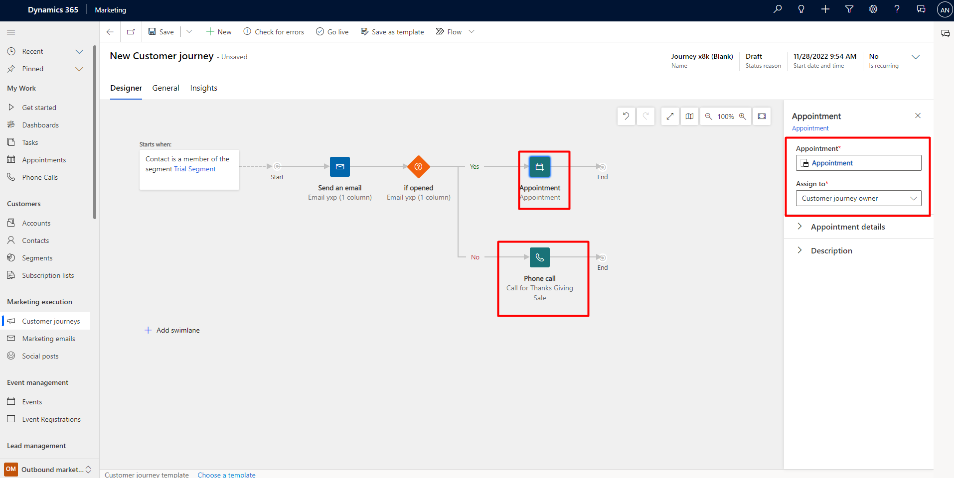 Dynamics 365 Marketing Create Customer Journey