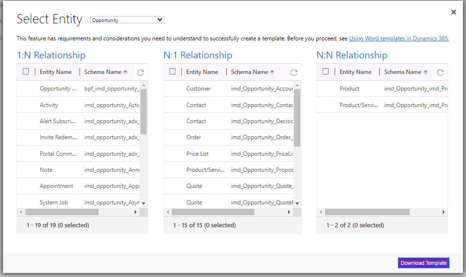 Add-Word-Template-Model-Driven