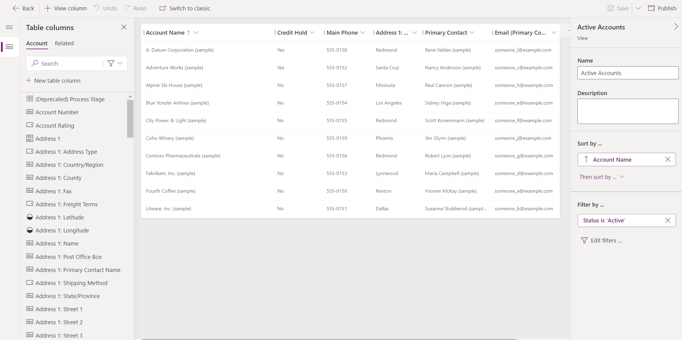 Views in Model Driven App