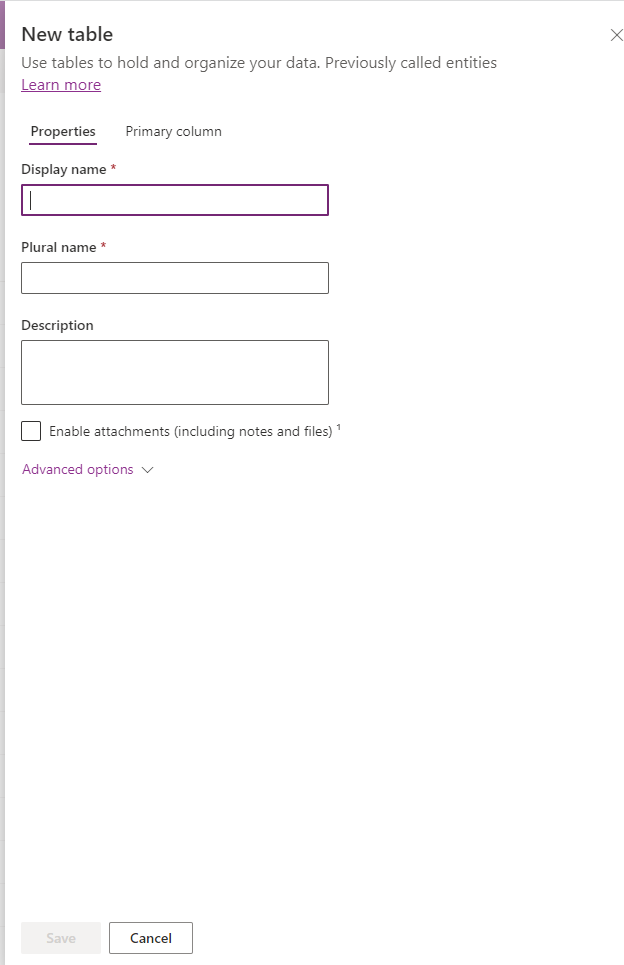 How to Create Tables in Microsoft Dataverse