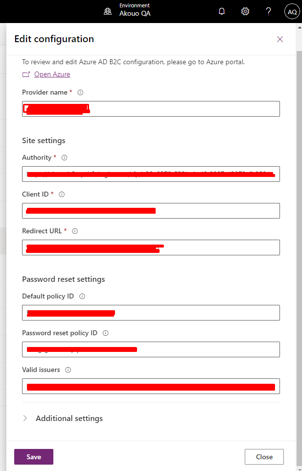 Redirection Rule for Portals Using Azure ADB2C Tenant