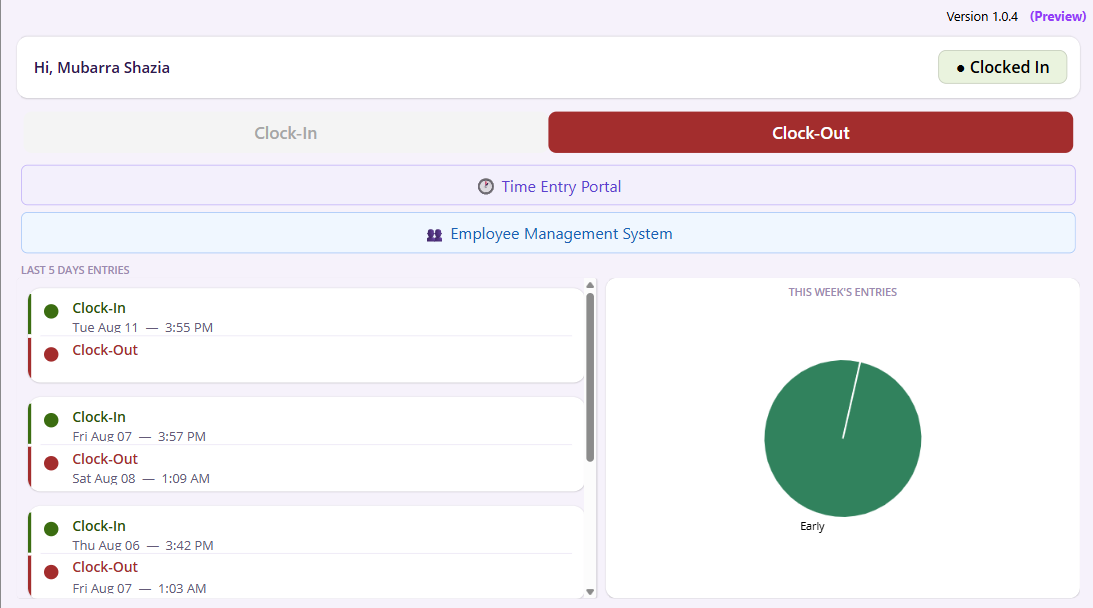Clocky Canvas App for employee time tracking